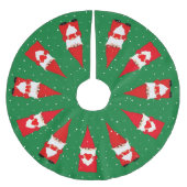 Kerstgnomen op groen geborsteld polyesterboom S Kerstboom Rok (Voorkant)