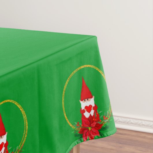 Kerstgnomen op groene tafelkleed (Voorbeeld)