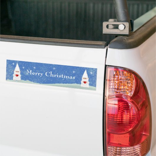 Kerstgnomen op lichtblauw bumpersticker (Op Truck)