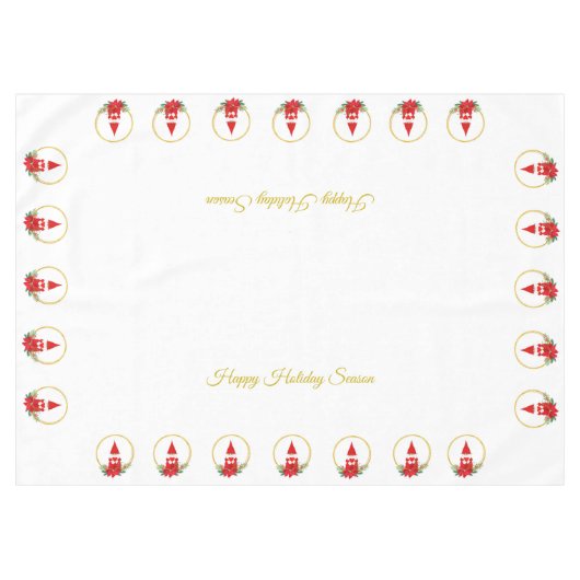 Kerstgnomen op witte tablet tafelkleed (Voorkant (Horizontaal))