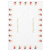 Kerstgnomen op witte tablet tafelkleed (Voorkant)