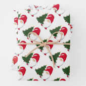 kerstgnomen papierbladen overvullen inpakpapier vel (In situ)