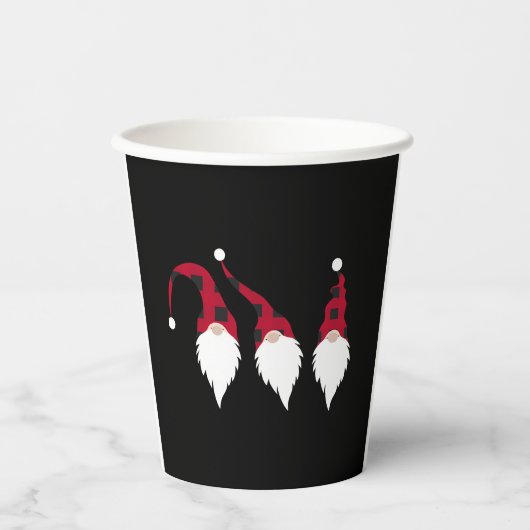 Kerstgnomen Papieren Bekers (Voorkant)