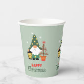 Kerstgnomen Papieren Bekers (Voorkant)