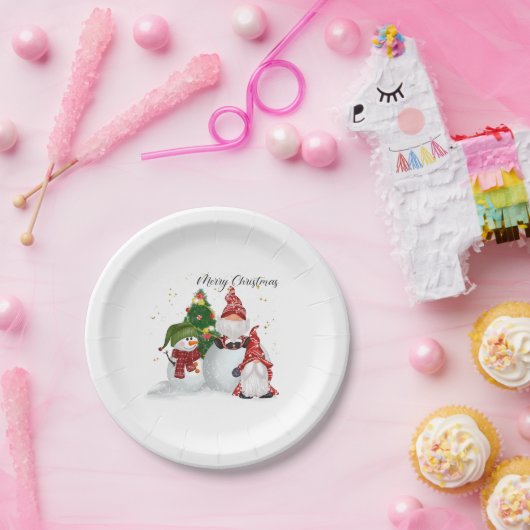 Kerstgnomen Papieren Bordje (Feest)