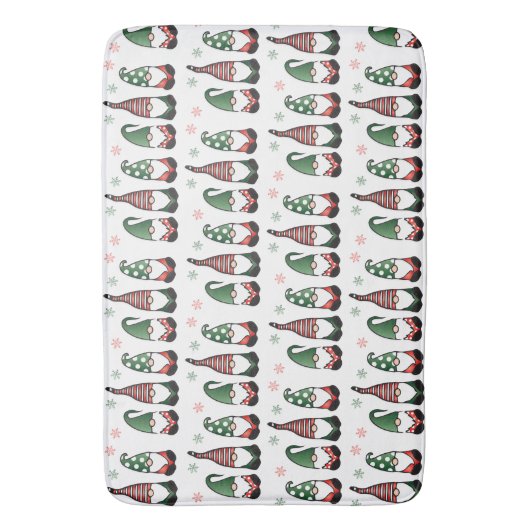 Kerstgnomen Pattern Badmat (Voorkant Verticaal)