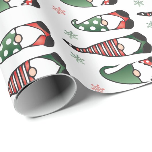 Kerstgnomen Pattern Cadeaupapier (Rol Hoek)