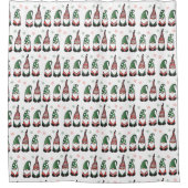 Kerstgnomen Pattern Douchegordijn (Voorkant)