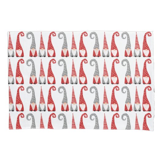 Kerstgnomen Pattern Red White Polka dot terug Kussensloop (Voorkant-Links)