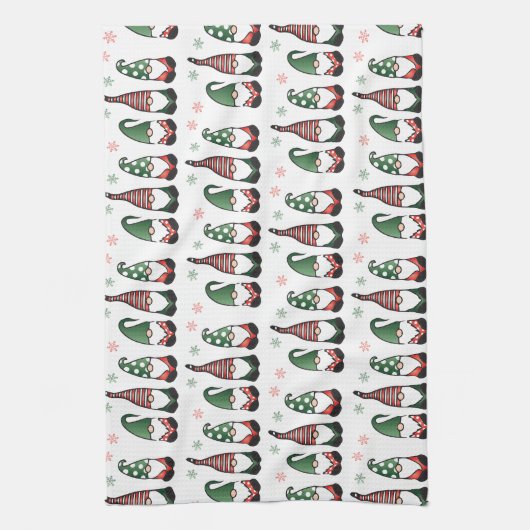 Kerstgnomen Pattern Theedoek (Verticaal)