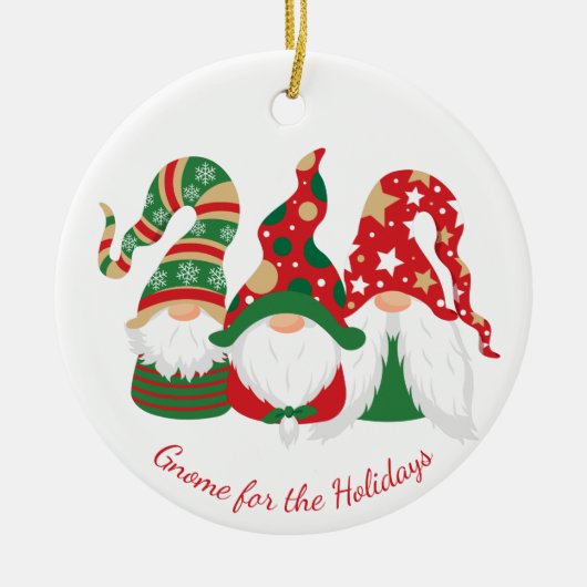 Kerstgnomen, persoonlijk keramisch ornament (Voorkant)