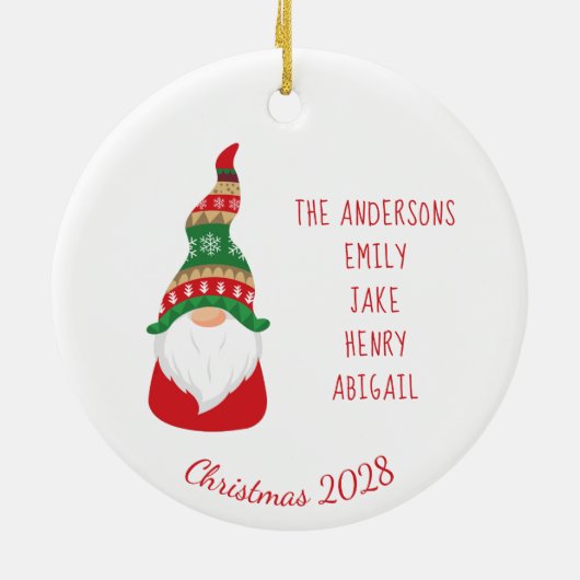 Kerstgnomen, persoonlijk keramisch ornament (Achterkant)