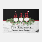 Kerstgnomen Pine Garland Black | Aspen Wood Deurmat (Voorkant)