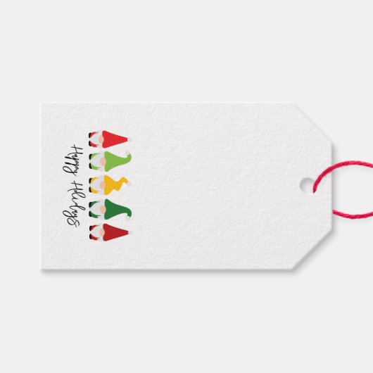 Kerstgnomen Prettige feestdagen Fun Festive Cadeaulabel (Voorkant (Horizontaal))
