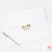 Kerstgnomen Prettige feestdagen Fun Festive Vierkante Sticker (Envelop)