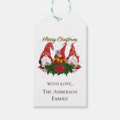 Kerstgnomen Red Green Festive Trendy Cadeaulabel (Voorkant)