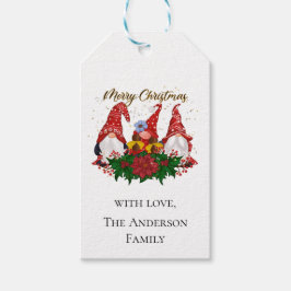 Kerstgnomen Red Green Festive Trendy Cadeaulabel