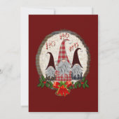 Kerstgnomen Red Prettige feestdagen Rustic Kaart (Achterkant)