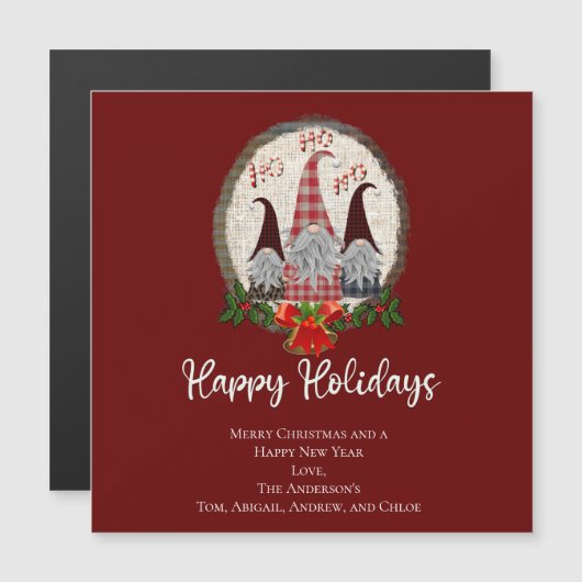 Kerstgnomen Red Prettige feestdagen Rustic, Pset (Voorkant / Achterkant)