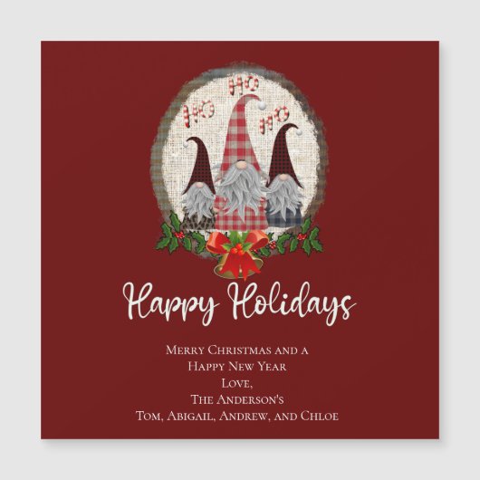 Kerstgnomen Red Prettige feestdagen Rustic, Pset (Voorkant)