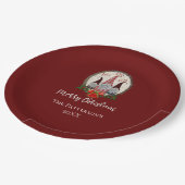 Kerstgnomen Rood, Rustiek, Plaid, Trendy Papieren Bordje (Gekanteld)