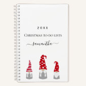 Kerstgnomen rood wit om lijstnaam te doen notitieboek (Voorkant)