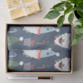 Kerstgnomen Santa Claus Blue Green Whimsical Tissuepapier (Geschenk)