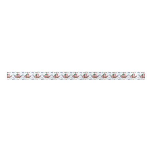 Kerstgnomen Satin Ribbon Satijnen Lint (Voorkant)