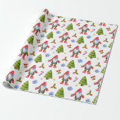 Kerstgnomen, Snoepriet, Bomen, Decoraties Cadeaupapier (Uitgerold)