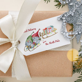 kerstgnomen speciale levering van Noordpool Cadeaulabel