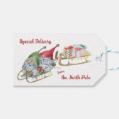 kerstgnomen speciale levering van Noordpool Cadeaulabel (Voorkant (Horizontaal))