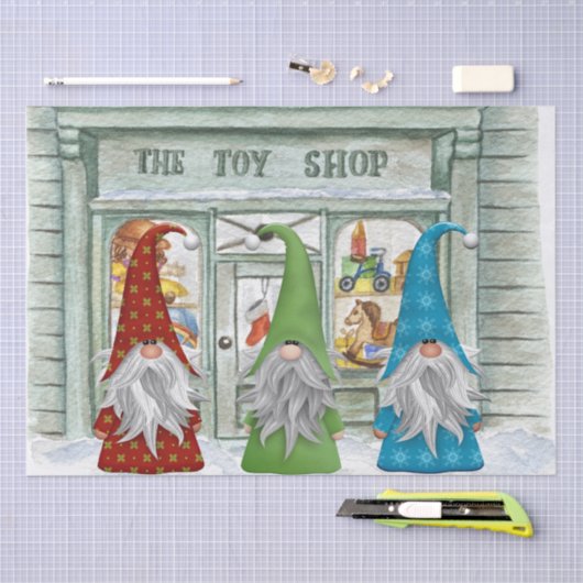 kerstgnomen Speelgoed-winkel Tissuepapier (Craft)