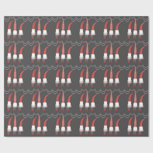Kerstgnomen String Lights Cadeaupapier (Vlak)