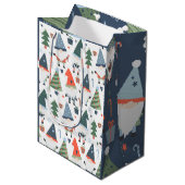 Kerstgnomen Trees Blue Green Red Medium Cadeauzakje (Voorkant Gekanteld)