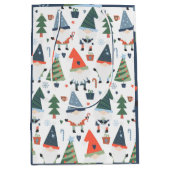 Kerstgnomen Trees Blue Green Red Medium Cadeauzakje (Voorkant)