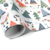 Kerstgnomen Trees Candy Canes Holiday Cadeaupapier (Rol Hoek)