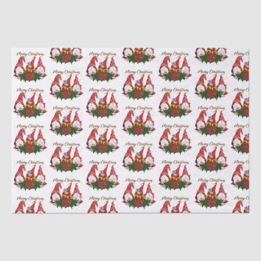 Kerstgnomen trendy knuffel Kerstmis Tissuepapier (Voorkant)