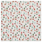Kerstgnomen vakantiewit stof (Swatch)