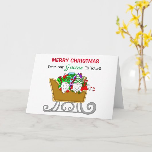 Kerstgnomen | Van onze gnoom tot uw feestdag Kaart (Gele Bloem)