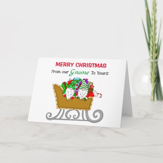 Kerstgnomen | Van onze gnoom tot uw feestdag Kaart (Voorkant)