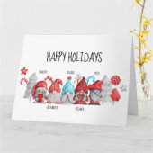 Kerstgnomen vouwbaar Wenskaart Kaart (Gele Bloem)