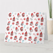 Kerstgnomen vouwbaar Wenskaart Kaart (Achterkant)