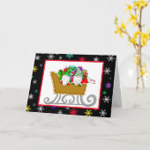 Kerstgnomen | Vrolijk kerstfeest voor uw gezin Kaart (Gele Bloem)