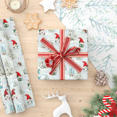 Kerstgnomen Waterverf Holiday Cadeaupapier