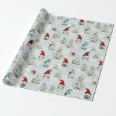 Kerstgnomen Waterverf Holiday Cadeaupapier (Uitgerold)