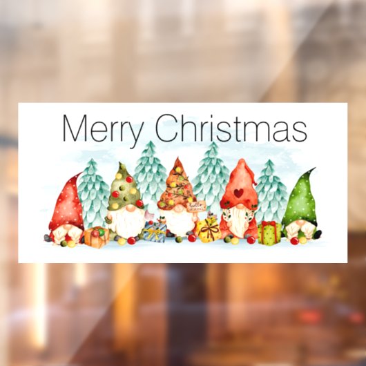 Kerstgnomen Window Cling Raamsticker (Vel 2)