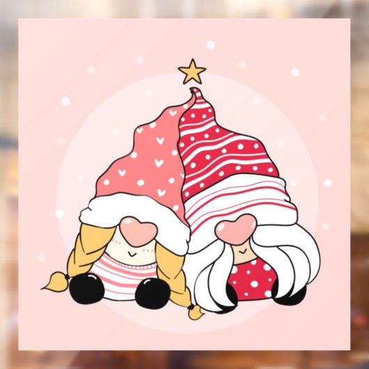 Kerstgnomen Window Cling Raamsticker (Vel 2)