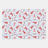 Kerstgnomen, winterpatronen van bosdieren inpakpapier vel (Voorkant 3)