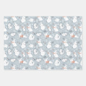 Kerstgnomen, winterpatronen van bosdieren inpakpapier vel (Voorkant 2)