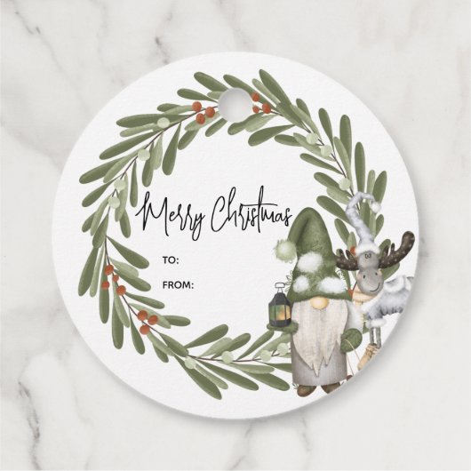 kerstgnomen Woodland - Aangepaste cadeauLabels Bedankjes Labels (Achterkant)